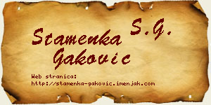 Stamenka Gaković vizit kartica